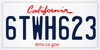 CA license plate 6TWH623