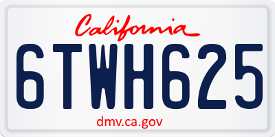CA license plate 6TWH625