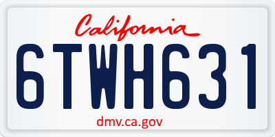 CA license plate 6TWH631