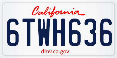CA license plate 6TWH636