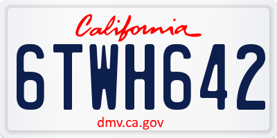 CA license plate 6TWH642
