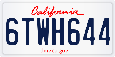 CA license plate 6TWH644