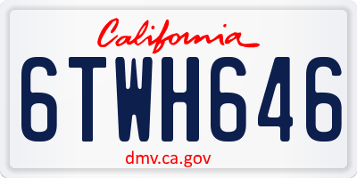 CA license plate 6TWH646