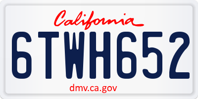 CA license plate 6TWH652