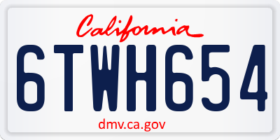 CA license plate 6TWH654