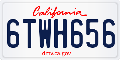 CA license plate 6TWH656