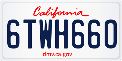 CA license plate 6TWH660