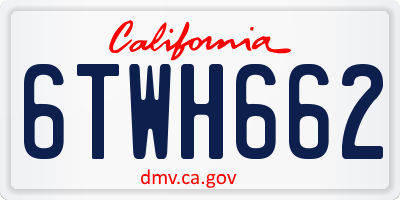 CA license plate 6TWH662