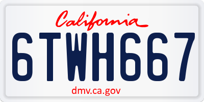 CA license plate 6TWH667
