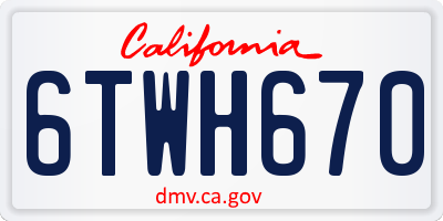 CA license plate 6TWH670