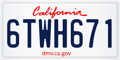 CA license plate 6TWH671