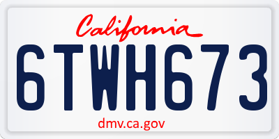 CA license plate 6TWH673