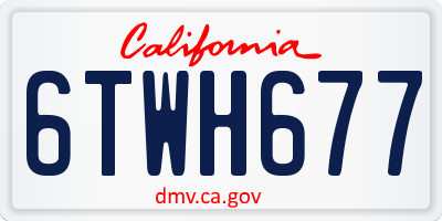 CA license plate 6TWH677