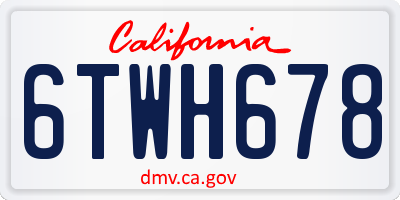 CA license plate 6TWH678
