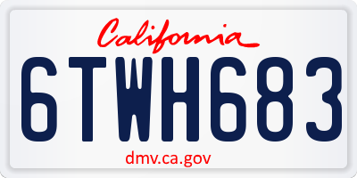 CA license plate 6TWH683
