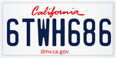 CA license plate 6TWH686