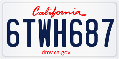 CA license plate 6TWH687