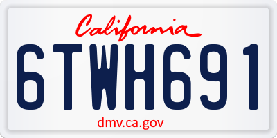 CA license plate 6TWH691