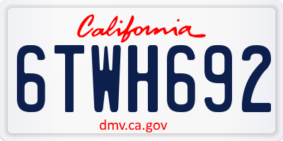 CA license plate 6TWH692