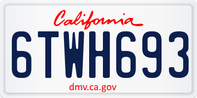 CA license plate 6TWH693