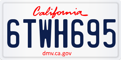 CA license plate 6TWH695