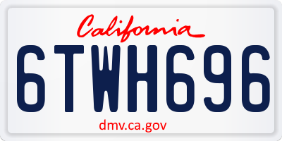 CA license plate 6TWH696