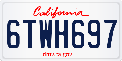 CA license plate 6TWH697