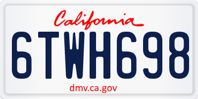 CA license plate 6TWH698