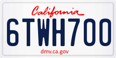 CA license plate 6TWH700