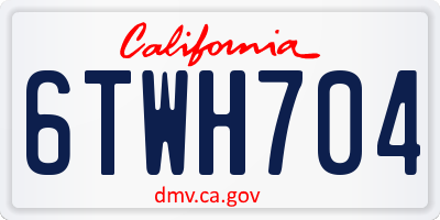 CA license plate 6TWH704