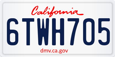 CA license plate 6TWH705