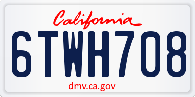 CA license plate 6TWH708
