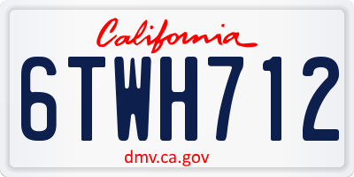 CA license plate 6TWH712
