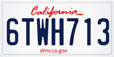 CA license plate 6TWH713