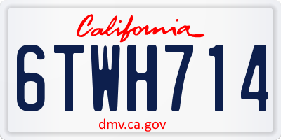 CA license plate 6TWH714