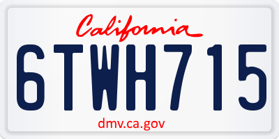 CA license plate 6TWH715