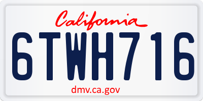 CA license plate 6TWH716
