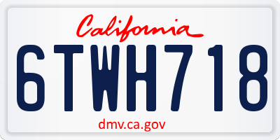 CA license plate 6TWH718
