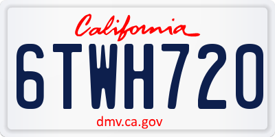 CA license plate 6TWH720