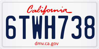 CA license plate 6TWH738