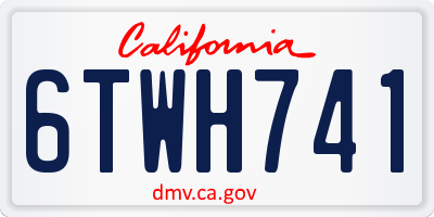 CA license plate 6TWH741