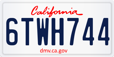 CA license plate 6TWH744