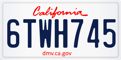 CA license plate 6TWH745