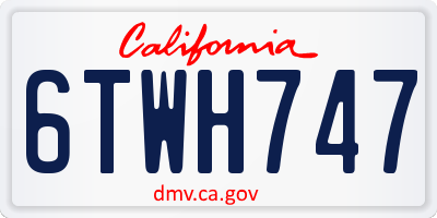 CA license plate 6TWH747