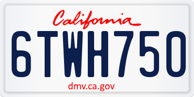 CA license plate 6TWH750