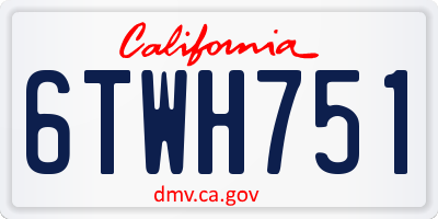 CA license plate 6TWH751