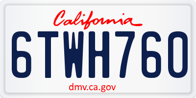 CA license plate 6TWH760