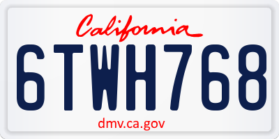 CA license plate 6TWH768