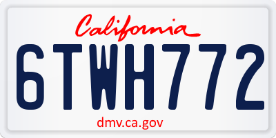 CA license plate 6TWH772