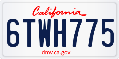 CA license plate 6TWH775